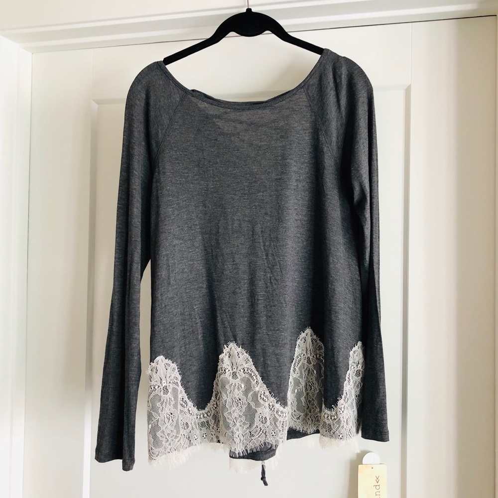 Rewind grey and cream top